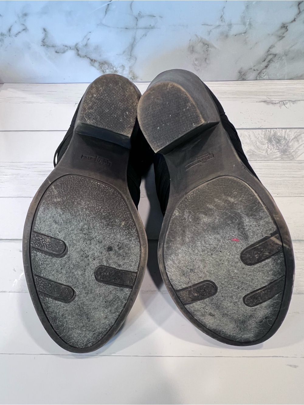 Fergalicious Wicked Black Strappy Ankle Boots Women’s Size 8 Block Heel - Picture 8 of 8